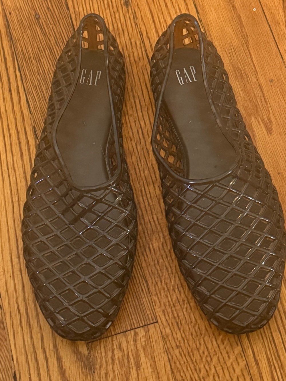 GAP Brown Jelly Slip-On Flats with Lattice Design